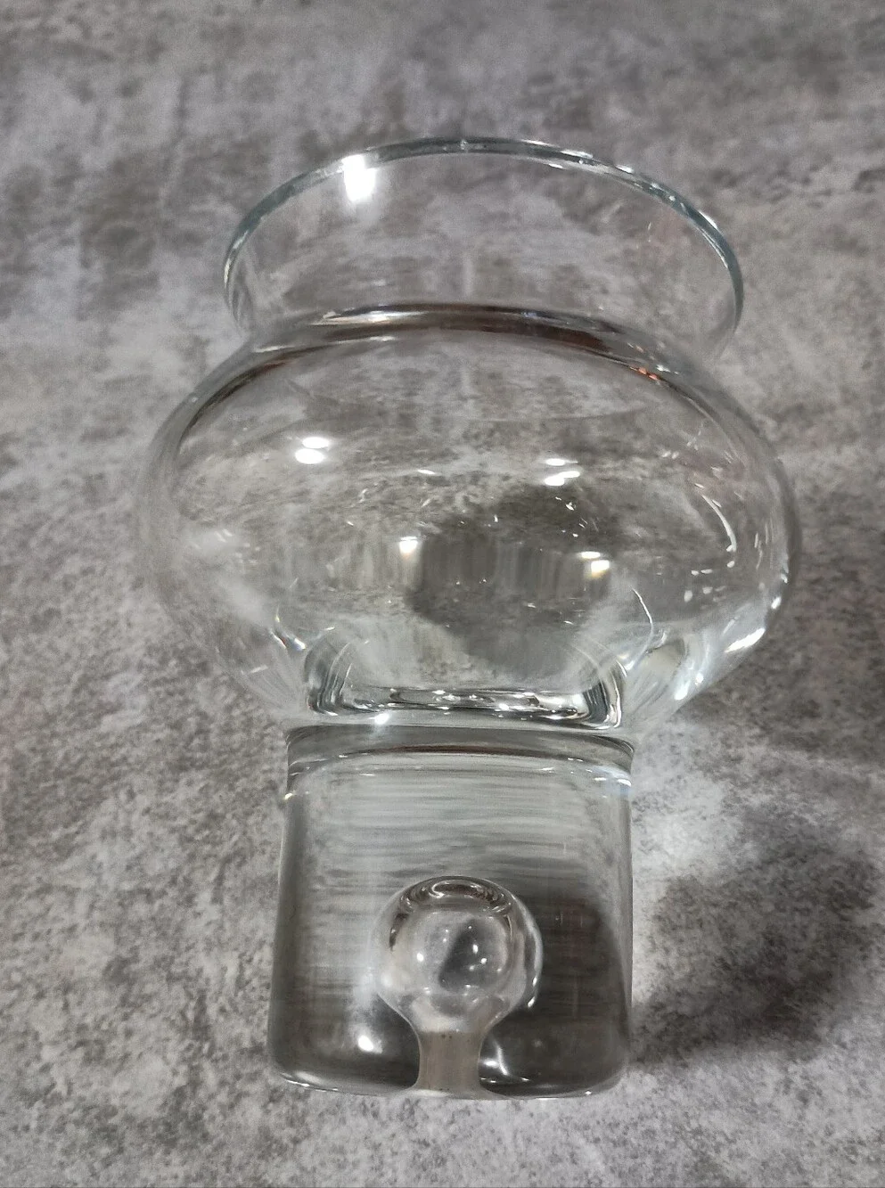 Crystal Candle Holder Krosno Poland Dansk Design Glass Controlled Bubble Base